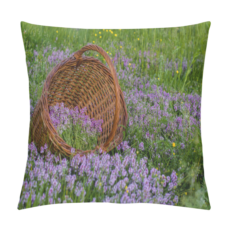 Personality  A Basket Full Of Flowering Thyme Lies  Pillow Covers