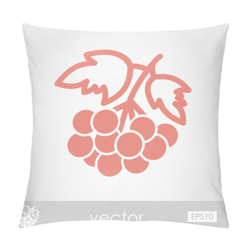 Personality  Rowan Branch Outline Icon. Berry Fruit Pillow Covers