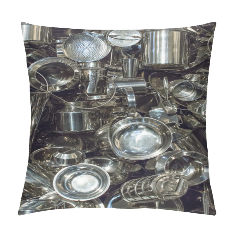 Personality  Art Installation Made Of Aluminum Utensils Cuisine Pillow Covers