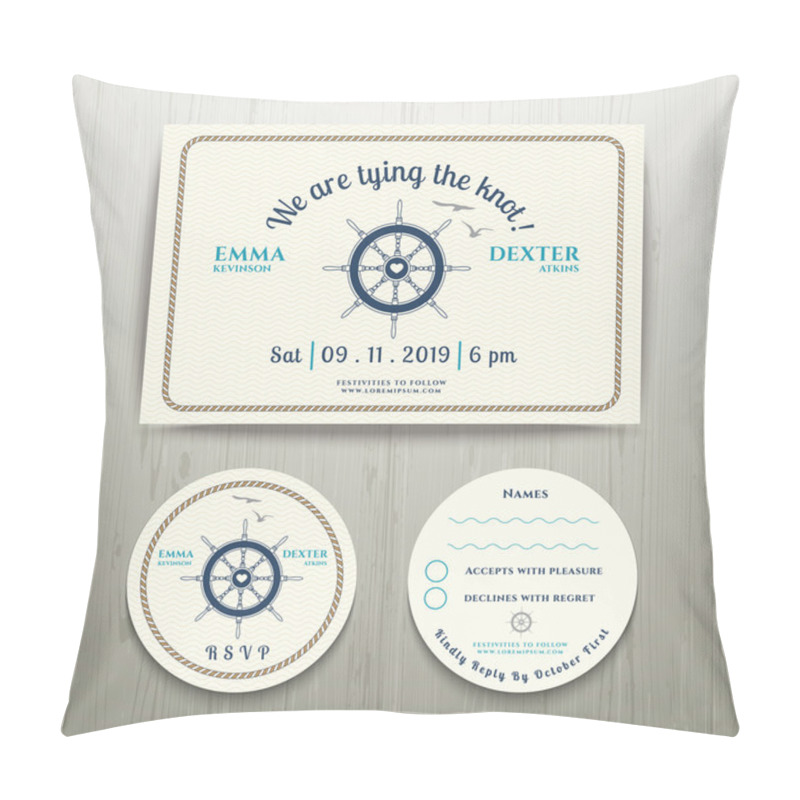 Personality  Nautical We Are Tying The Knot Wedding Invitation And RSVP Card Pillow Covers