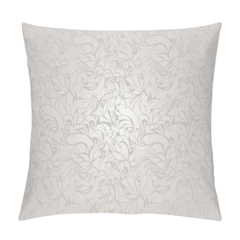 Personality  Vintage White Ultramarine Background With Floral Elements And Darkening To The Edges In Gothic Style. Royal Texture, Vector Eps 10 Pillow Covers