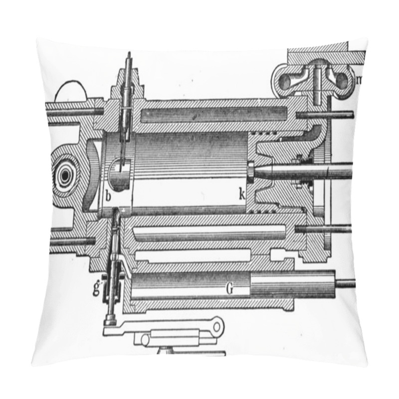 Personality  Benz Gas Engine, Upright Pillow Covers