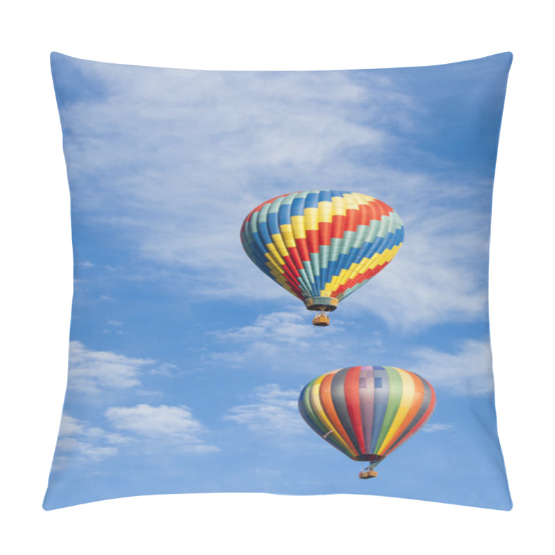 Personality  Beautiful Hot Air Balloons Against A Deep Blue Sky Pillow Covers