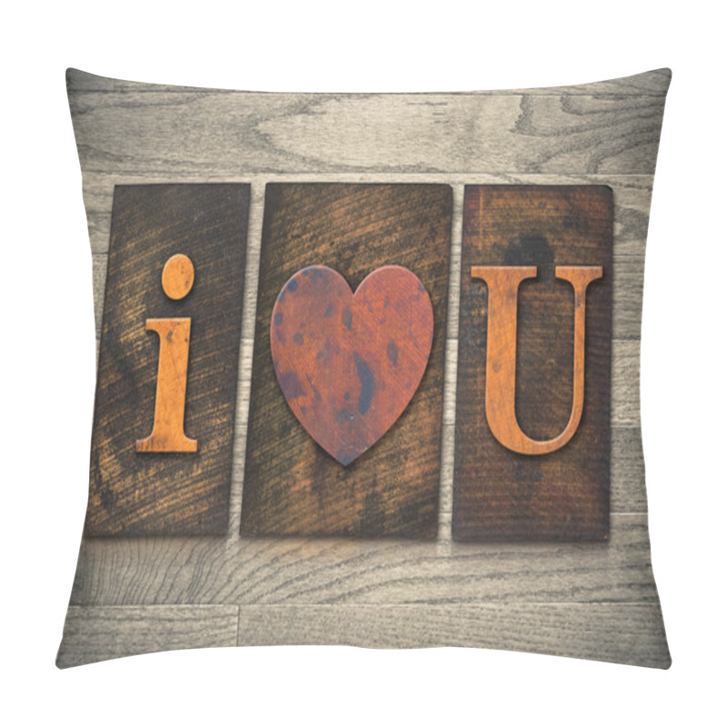 Personality  I Heart You Wooden Letterpress Concept Pillow Covers