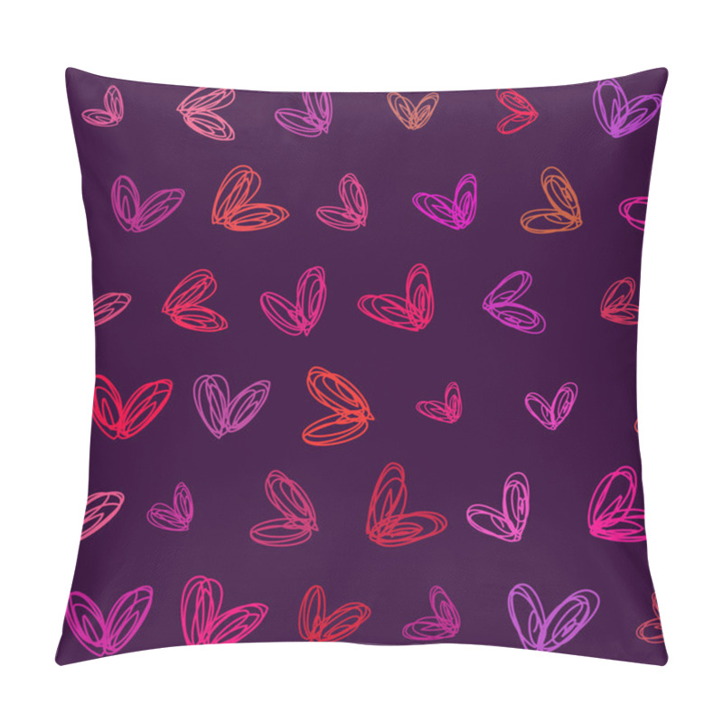 Personality  Seamless Hand Drawn Hearts Background Pillow Covers