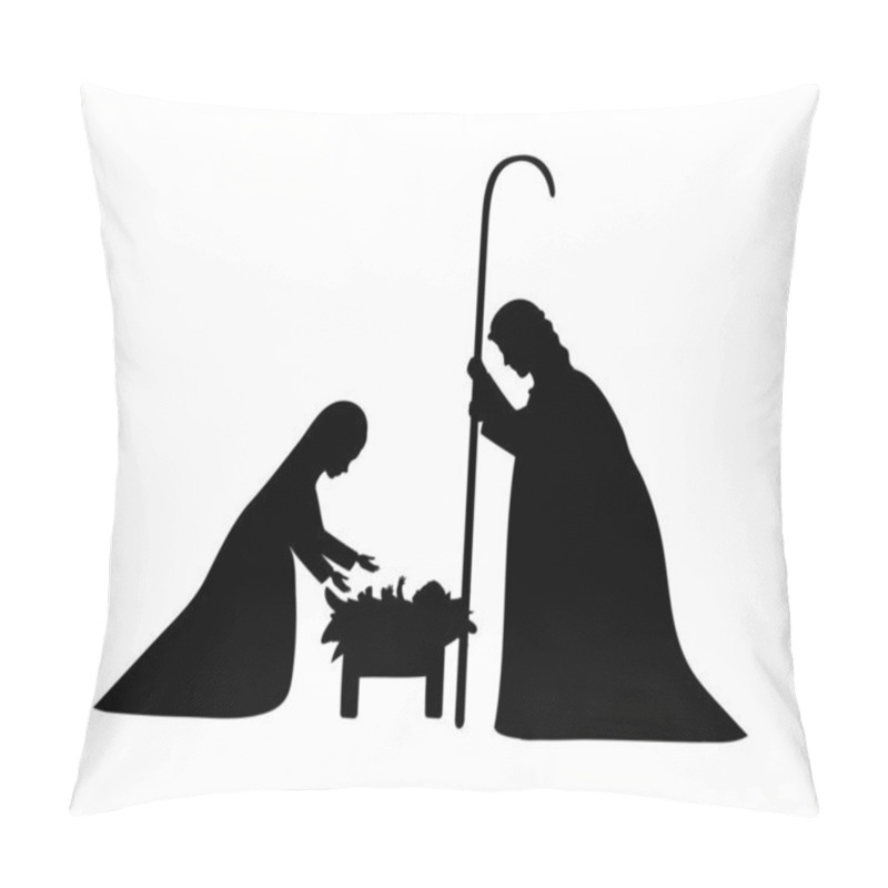 Personality  Cute Holy Family Silhouette Manger Characters Pillow Covers