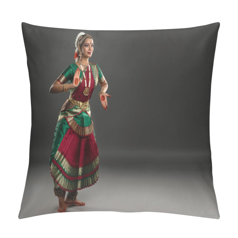 Personality  Beautiful India Girl Dancer Of Indian Classical Dance Bharatanatyam .Dance And Art Of The Peoples Of The World Pillow Covers