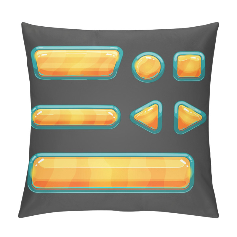 Personality  Set Orange  Button In Cartoon Style Pillow Covers