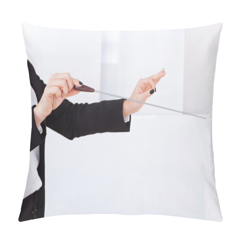 Personality  Hands Of A Music Conductor With A Baton Pillow Covers