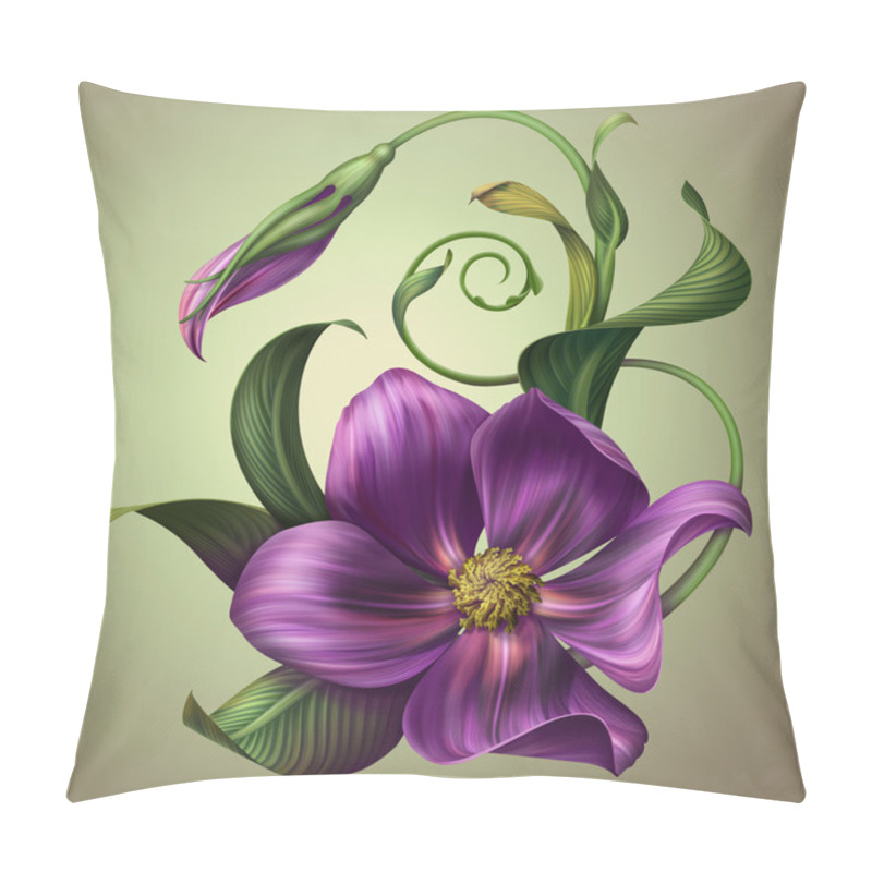 Personality  Blue Flower With Green Leaves Pillow Covers