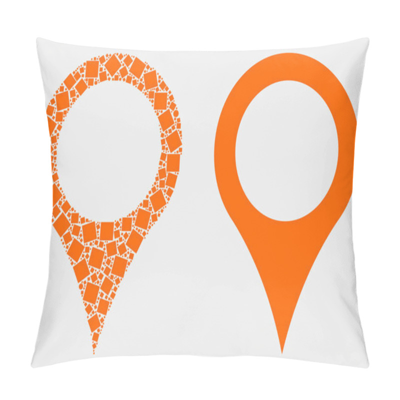 Personality  Dotted And Flat Vector Map Pointer Icon Pillow Covers