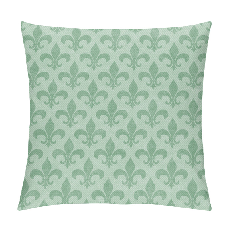 Personality  Green Fleur De Lis Textured Fabric Background Pillow Covers