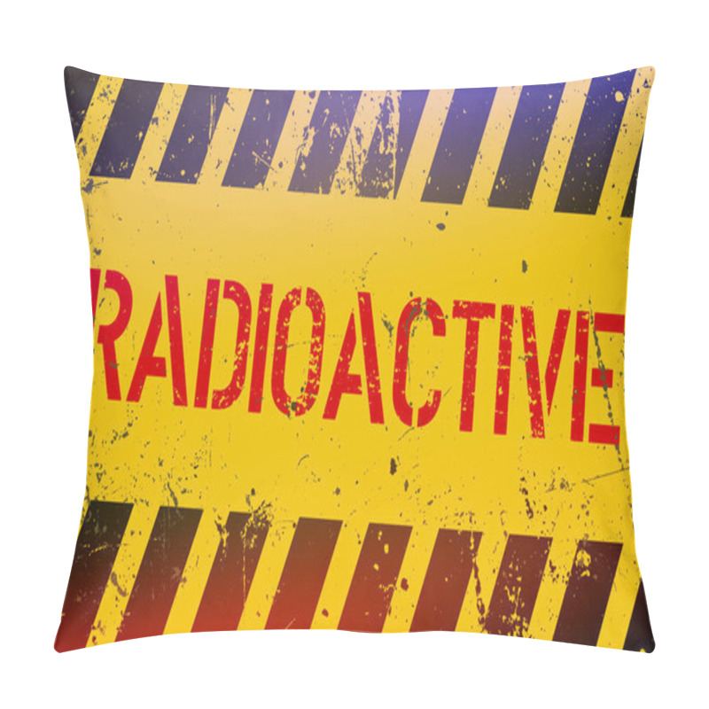 Personality  Radioactive Warning Sign. Nuclear Power Danger Symbol With Yellow And Hazard Black Stripes. Vector Illustratio. Pillow Covers