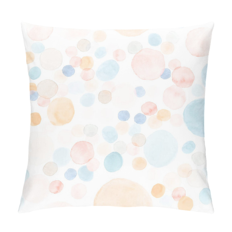 Personality  Seamless Circle Textile. White Watercolour Dots  Pillow Covers