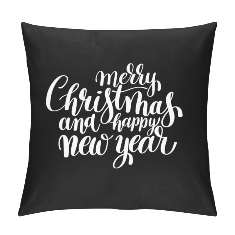 Personality  Black And White Merry Christmas And Happy New Year Calligraphic Pillow Covers