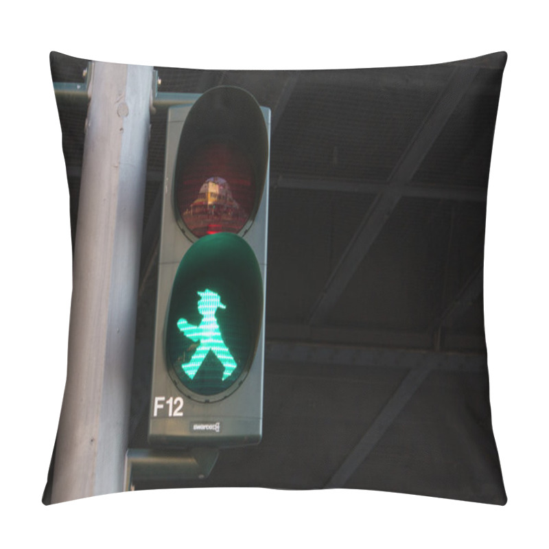 Personality  Green Traffic Light For Pedestrian, Berlin, Germany Pillow Covers