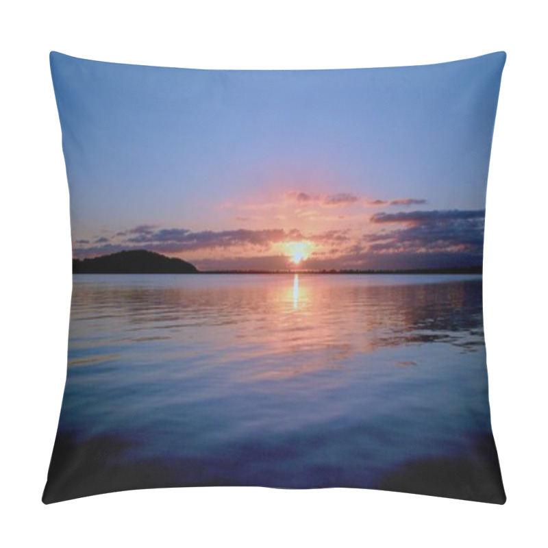 Personality  Gold And Grey Sunrise Seascape. Pillow Covers