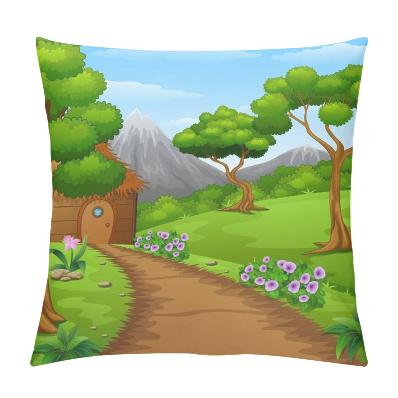 Personality  Cartoon Wood Cabin In The Forest Pillow Covers