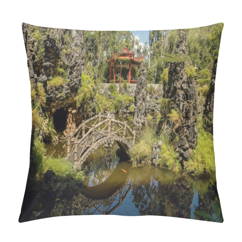 Personality  Beautiful Chinese Garden In Sam Poh Tong Temple Hidden In The Mountains In Ipoh, Malaysia Pillow Covers