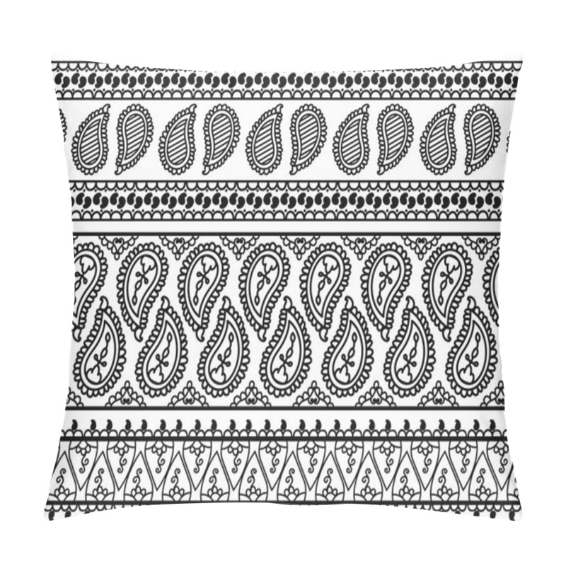 Personality  Henna Tattoo Borders Pillow Covers