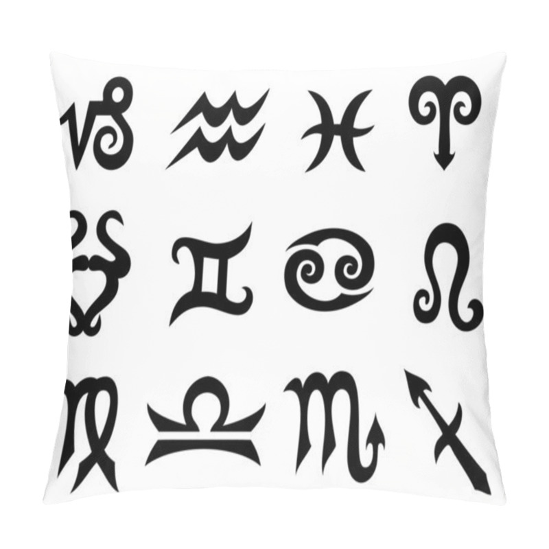 Personality  Tatto Zodiac Signs, Vector Pillow Covers