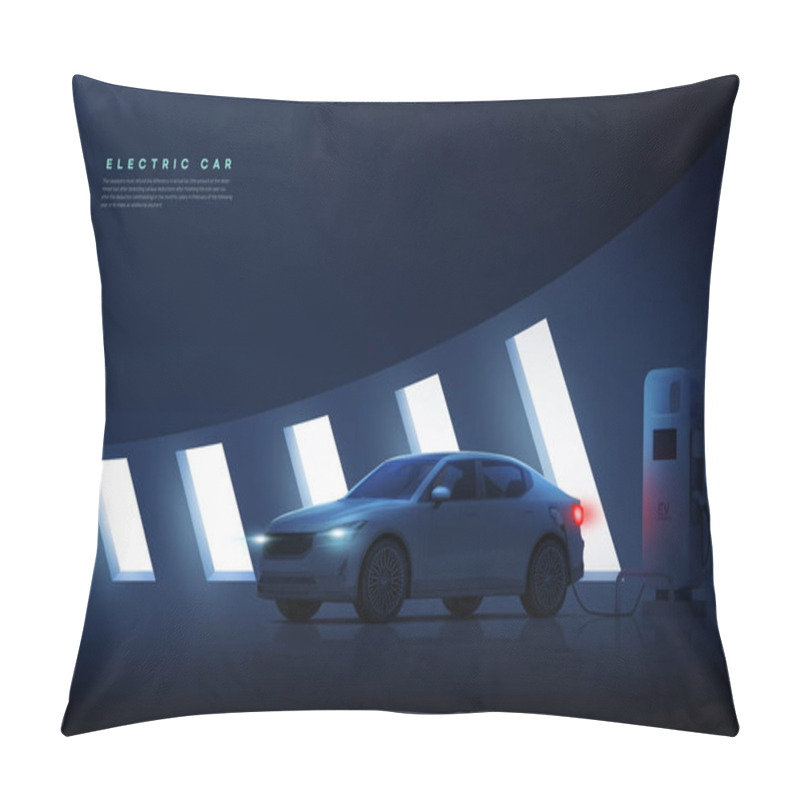 Personality  Electric Car 3d Rendering Pillow Covers