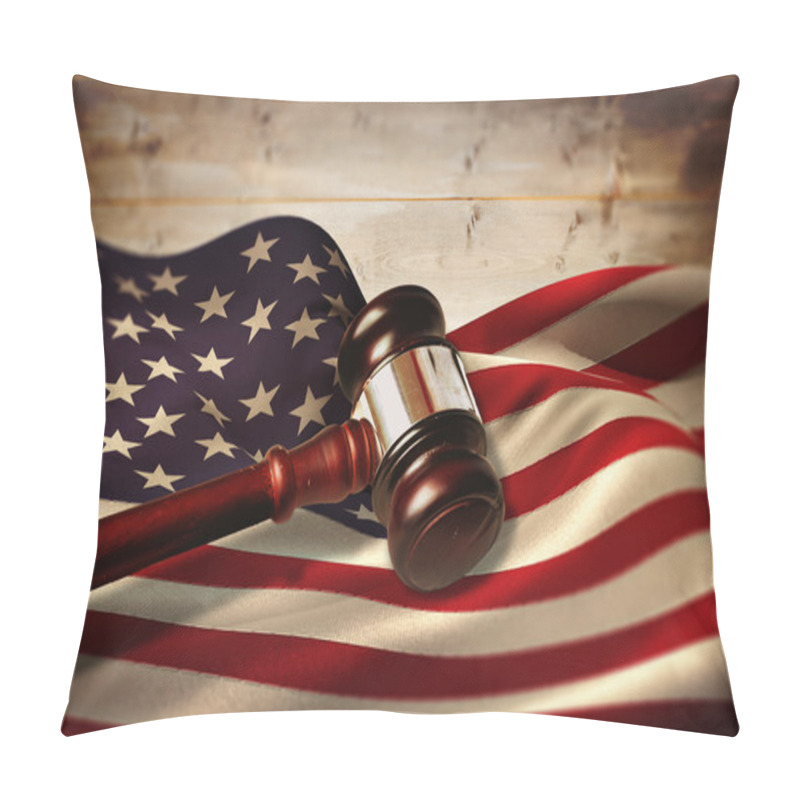 Personality  Composite Image Of Hammer And Gavel Pillow Covers