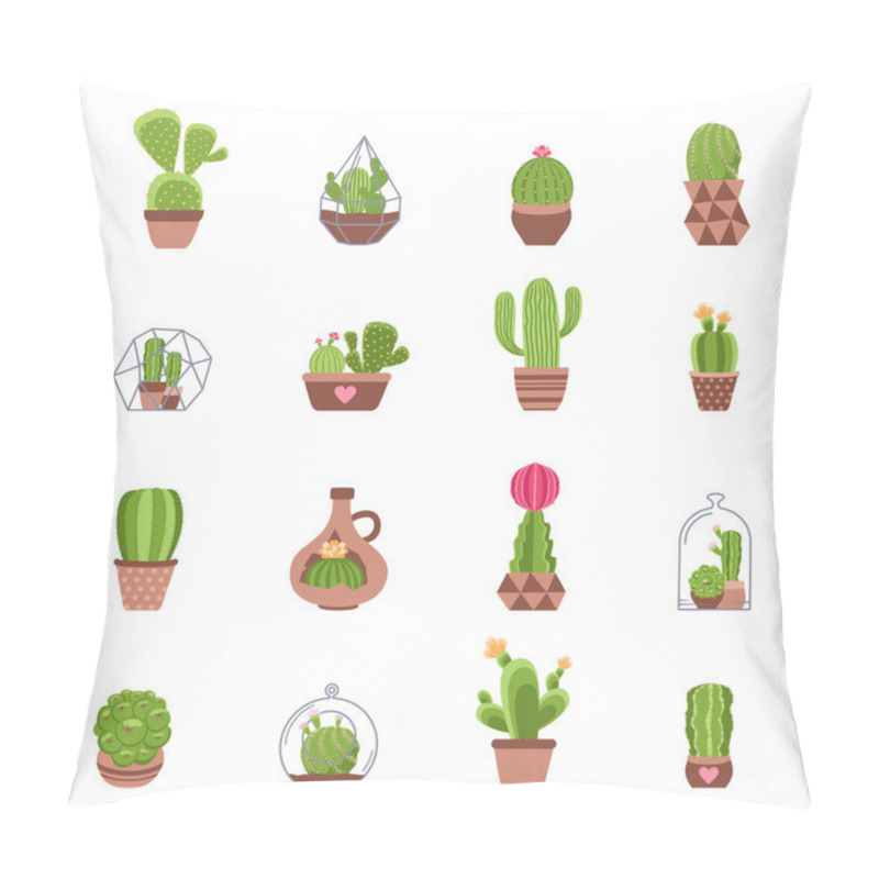 Personality  Cactus Icons Set Pillow Covers