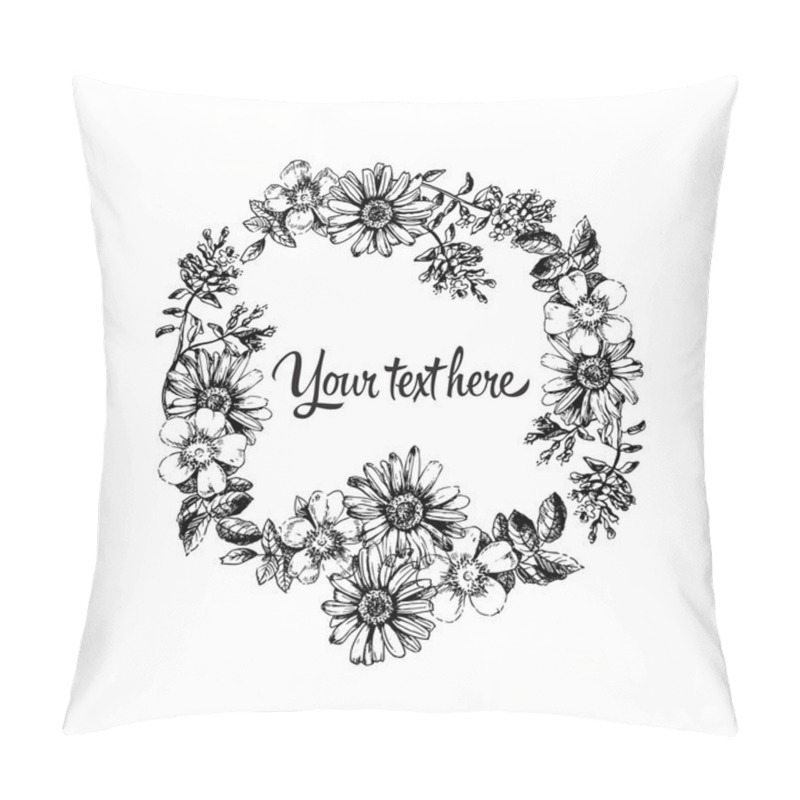 Personality  Set With Drawing Flowers Pillow Covers