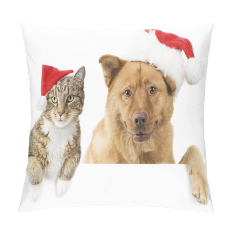 Personality  Cat And Dog Banner For The Holidays Pillow Covers