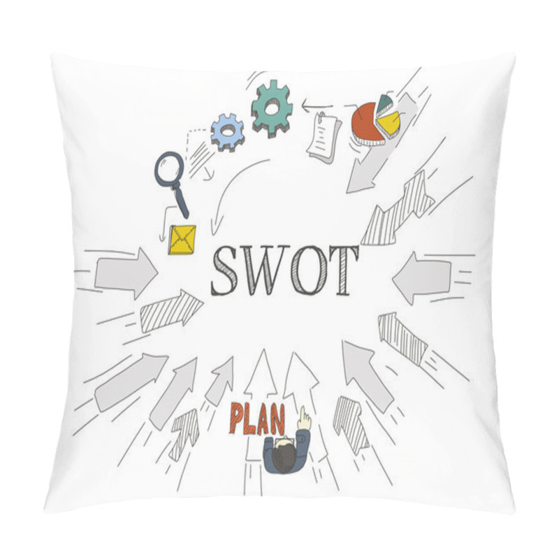 Personality  Doddle Arrows Pointing To Center Pillow Covers