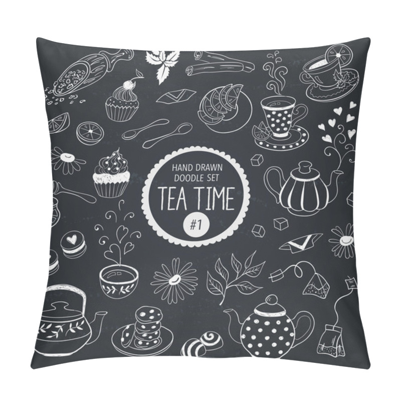 Personality  Tea Time Doodle Set Pillow Covers