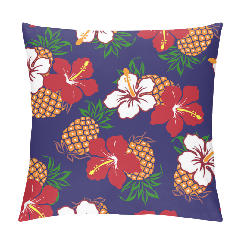 Personality  Hibiscus And A Pineapple Pillow Covers