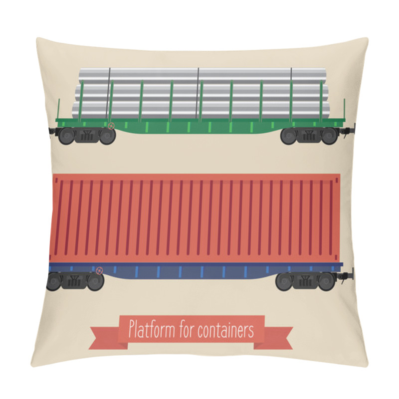 Personality  The Flat Illustration Railcars Pillow Covers