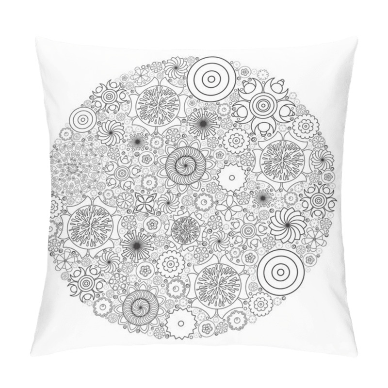 Personality  Circle Floral Ornament.   Pillow Covers