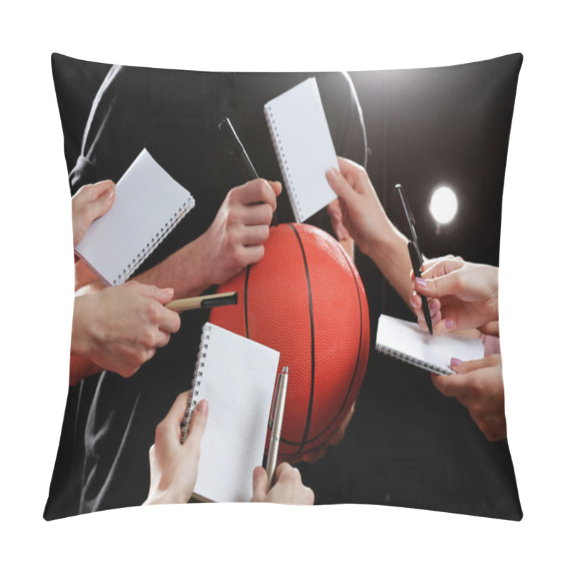 Personality  Autographs By Basketball Star On Black And Lights Background Pillow Covers