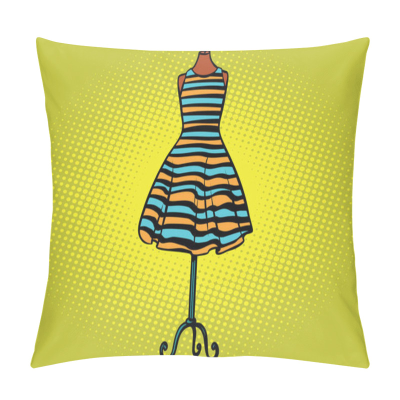 Personality  Striped Dress In Studio On The Dummy Front Hanger Pillow Covers