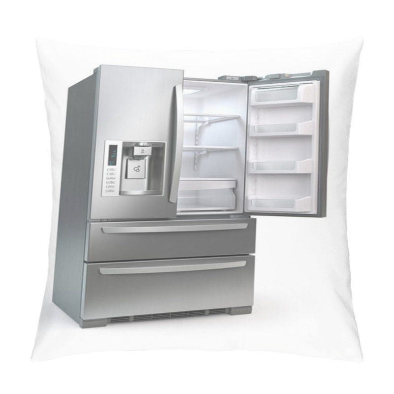 Personality  Open Fridge Freezer. Side By Side Stainless Steel Refrigerator   Pillow Covers