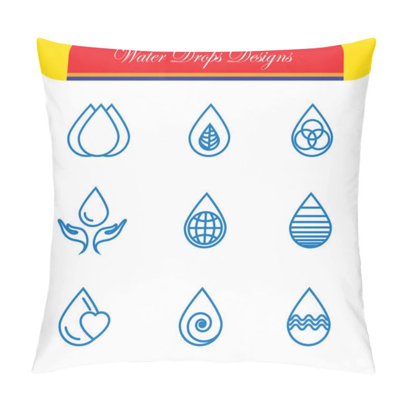 Personality  Set Of Water Drops & Nature Vector - Abstract Logo Templates & L Pillow Covers