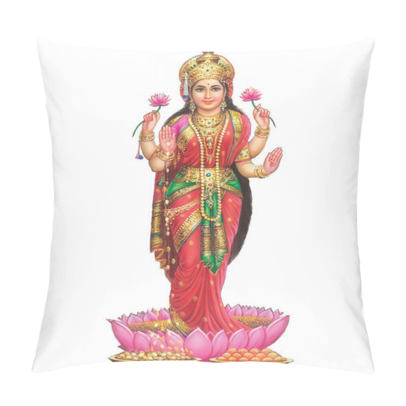 Personality  Hindu Cosmos Maha Laxshmi, Goddess Of Wealth Pillow Covers