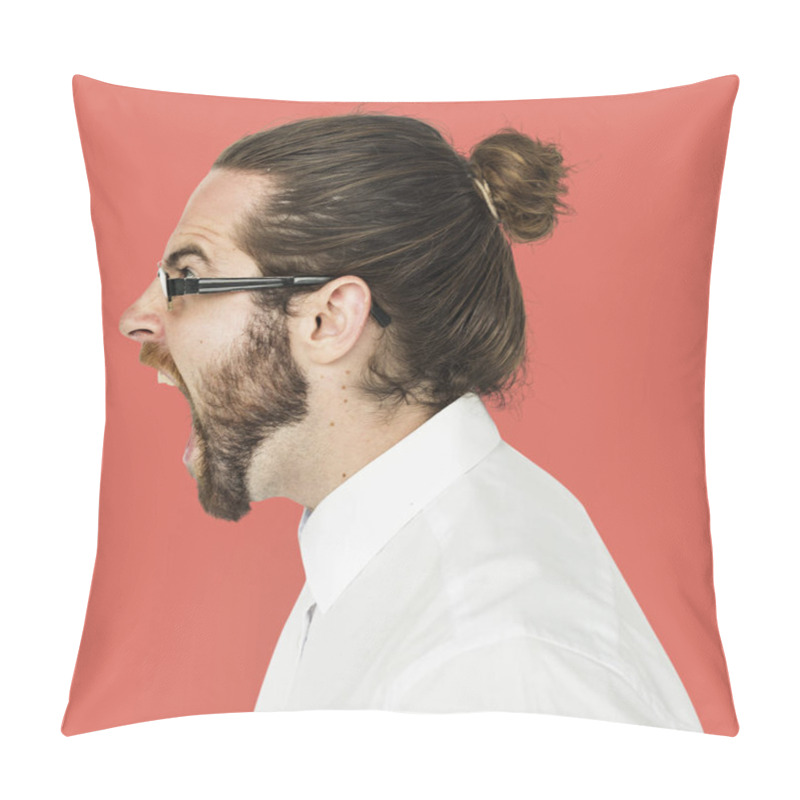 Personality  Bearded Man Screaming Pillow Covers