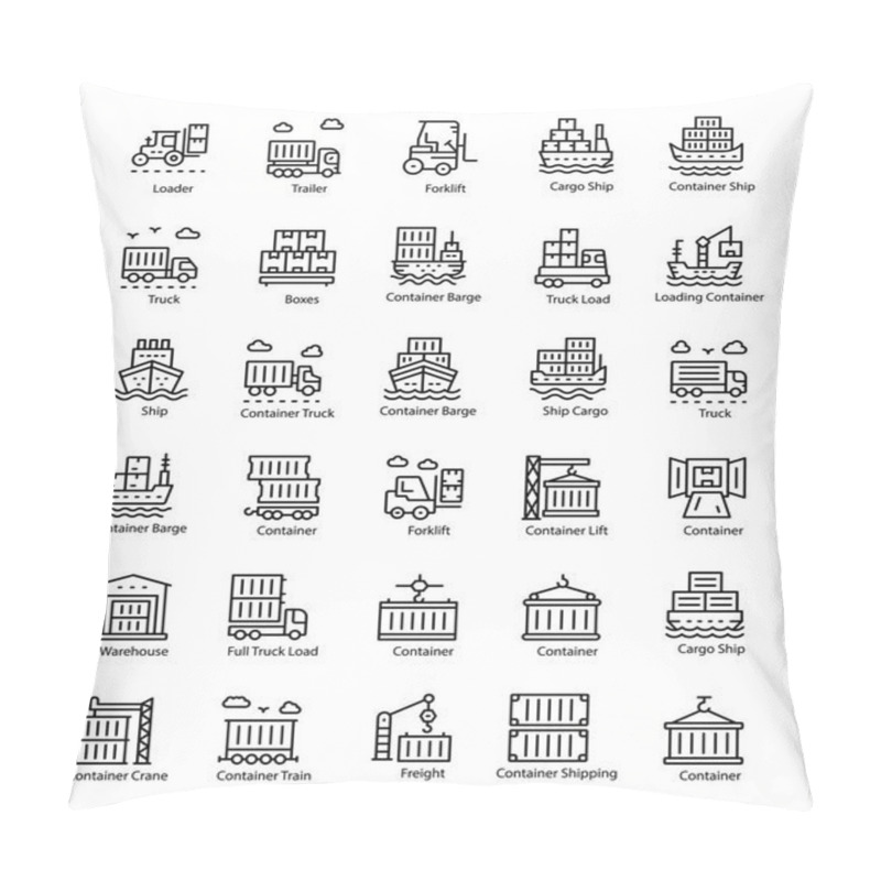 Personality  Transportation Line Vector Icons  Pillow Covers