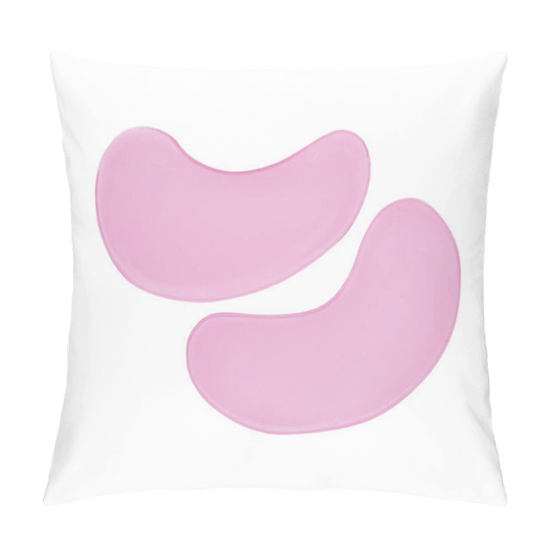 Personality  Pink Under Eye Patches On White Background, Top View. Cosmetic Product Pillow Covers