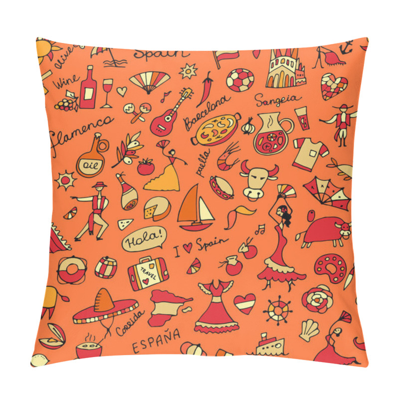 Personality  Spain, Seamless Pattern For Your Design Pillow Covers