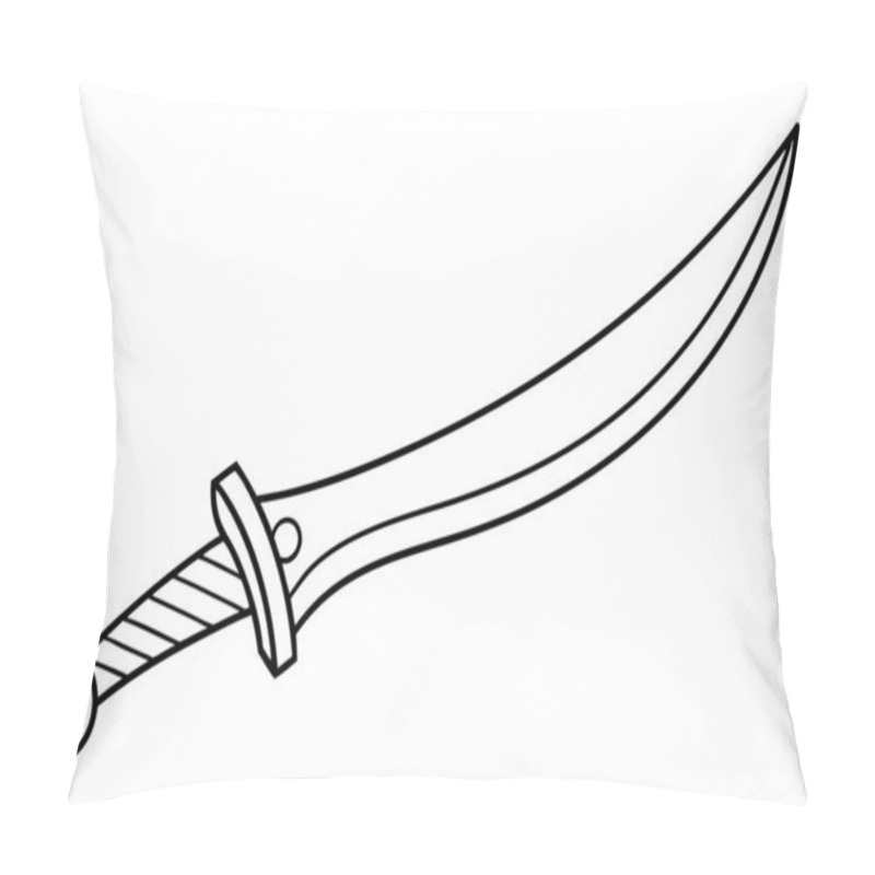 Personality  Simple Black And White Drawing Of A Sword Pillow Covers