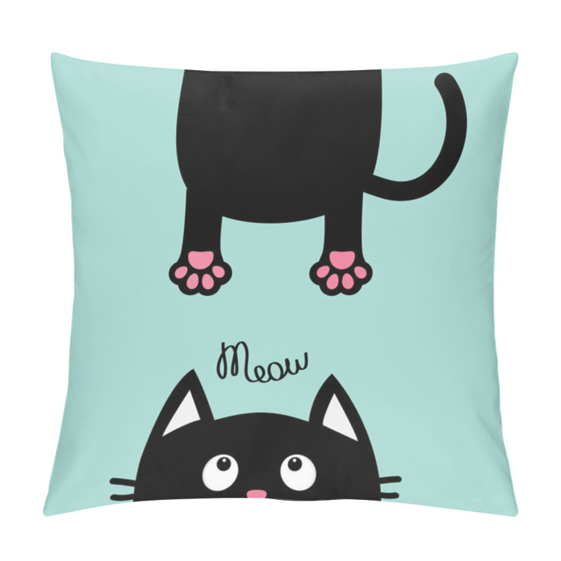 Personality  Black Cat Looking Up Pillow Covers