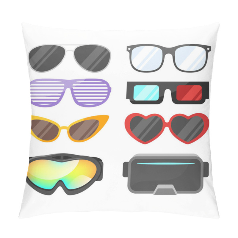 Personality  Vector Flat Style Set Of Glasses. Pillow Covers