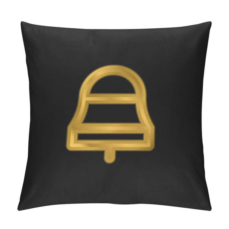 Personality  Bell Gold Plated Metalic Icon Or Logo Vector Pillow Covers