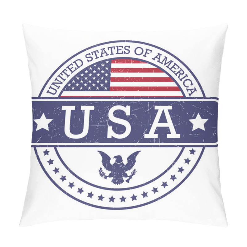 Personality  Grunge Round Stamp Of United States Of America - USA Pillow Covers