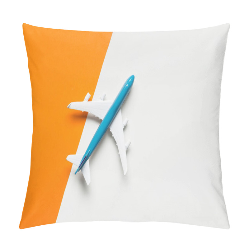 Personality  Miniature Airplane On Colourful Background For Travel Theme Pillow Covers